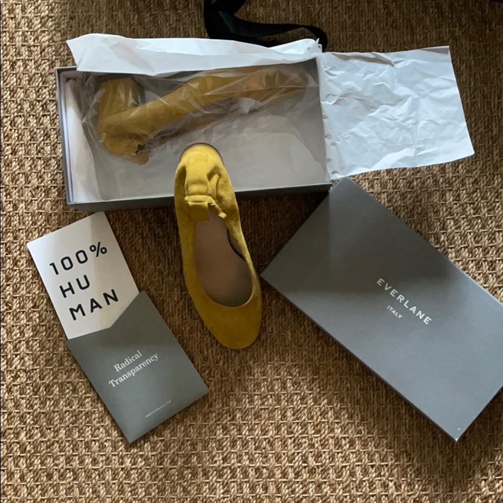 Everlane Italy “The Day Heel” in Citron suede